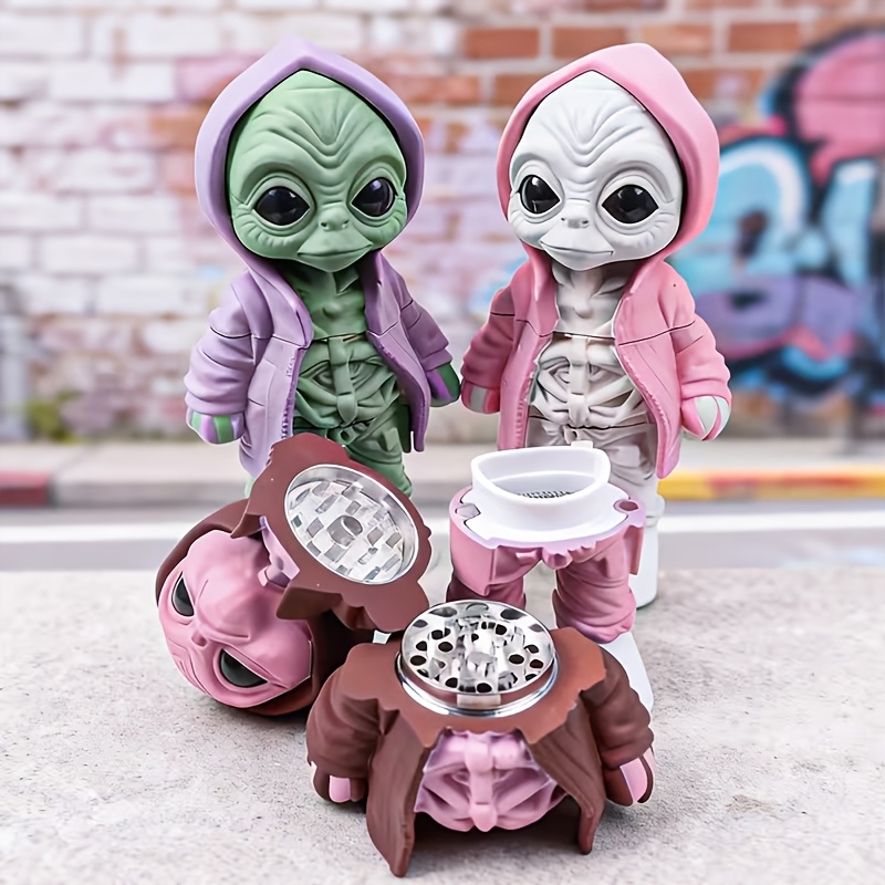 Novelty Gifts - เครื่องบดสมุนไพร/เครื่องเทศรูปเอเลี่ยนสุดฮา สำหรับชา พริกไทย อุปกรณ์สูบบุหรี่แบบพกพา ของขวัญสำหรับผู้ชาย สามี
