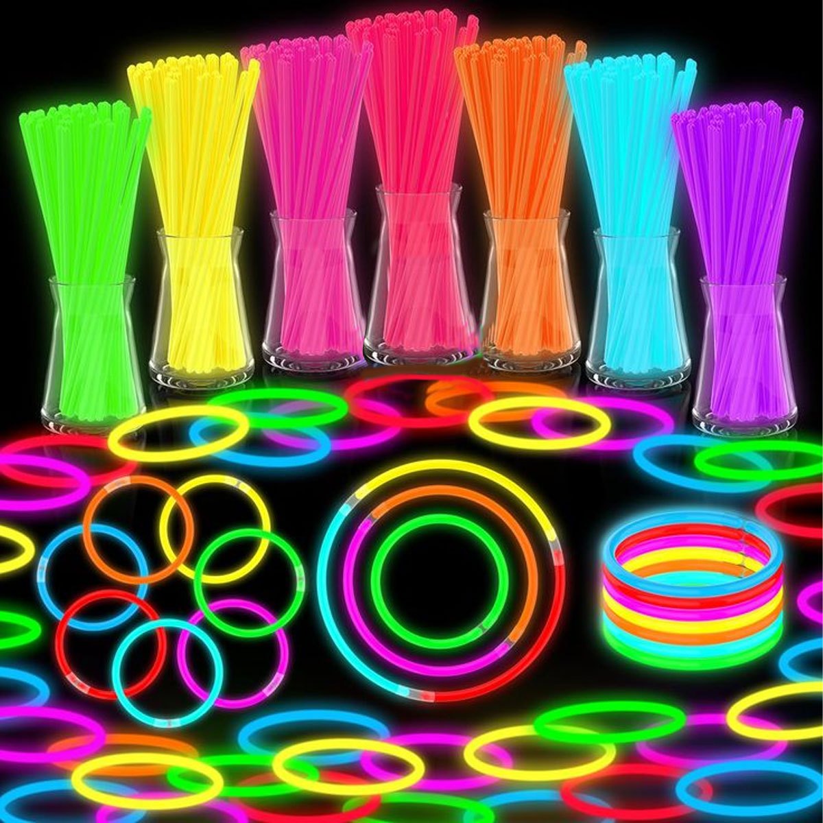 Glow In The Dark Party Glasses - ชุดแท่งไฟเรืองแสง 15/35 ชิ้น - สร้อยคอ, กำไลข้อมือ