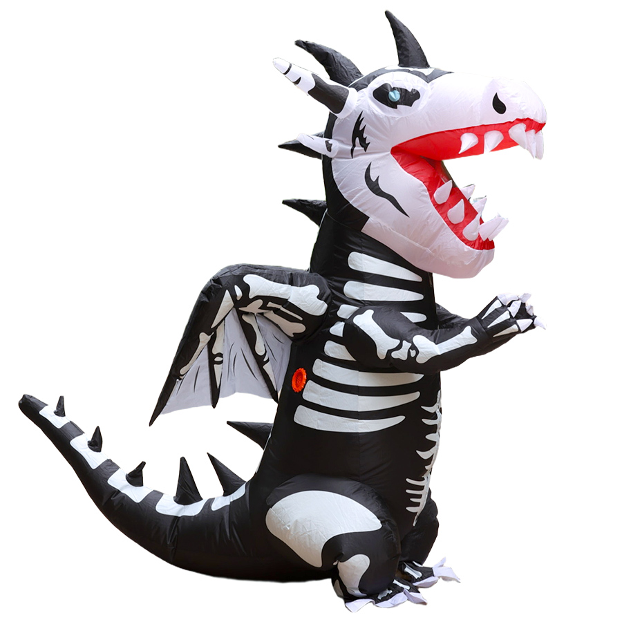 Inflatable Dinosaur Costume Adult - ชุดไดโนเสาร์เป่าลมสำหรับผู้ใหญ่ ชุดคอสเพลย์ฮาโลวีน ชุดไดโนเสาร์โครงกระดูกผี ชุดแฟนซีเป่าลม