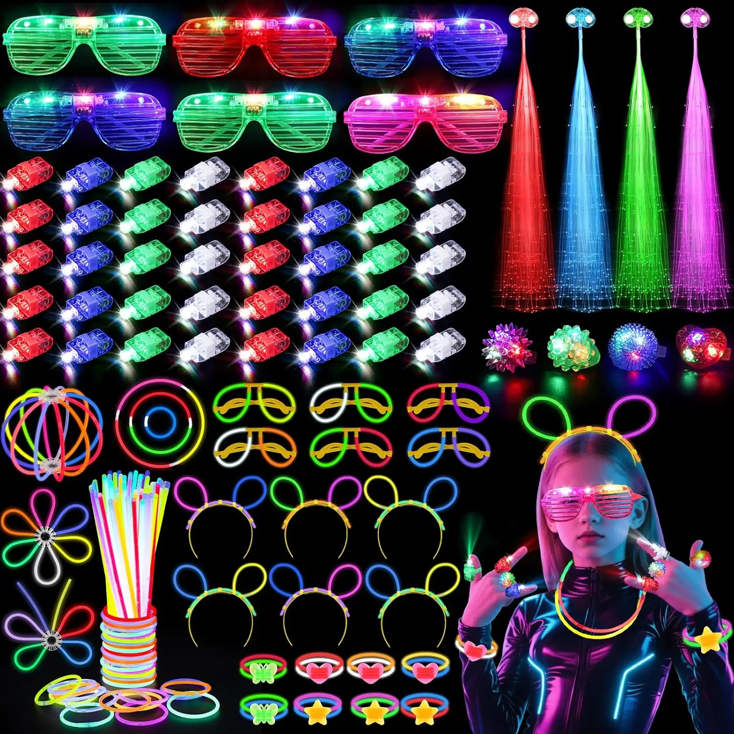 แว่นตาเรืองแสง 128 ชิ้น กิ๊บติ - Glow In The Dark Party Glasses บทวิจารณ์และราคา
