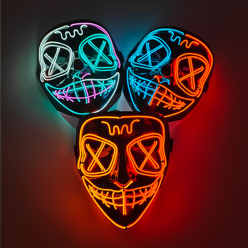 ไร้สาย LED หน้ากากเรืองแสง EL  - Led Purge Mask Halloween บทวิจารณ์และราคา