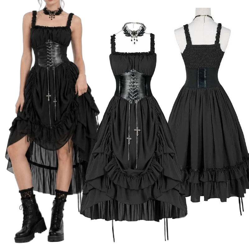 ชุดเดรสโกธิคผู้หญิง คอร์เซ็ทสี - Medieval Renaissance Dress Women บทวิจารณ์และราคา
