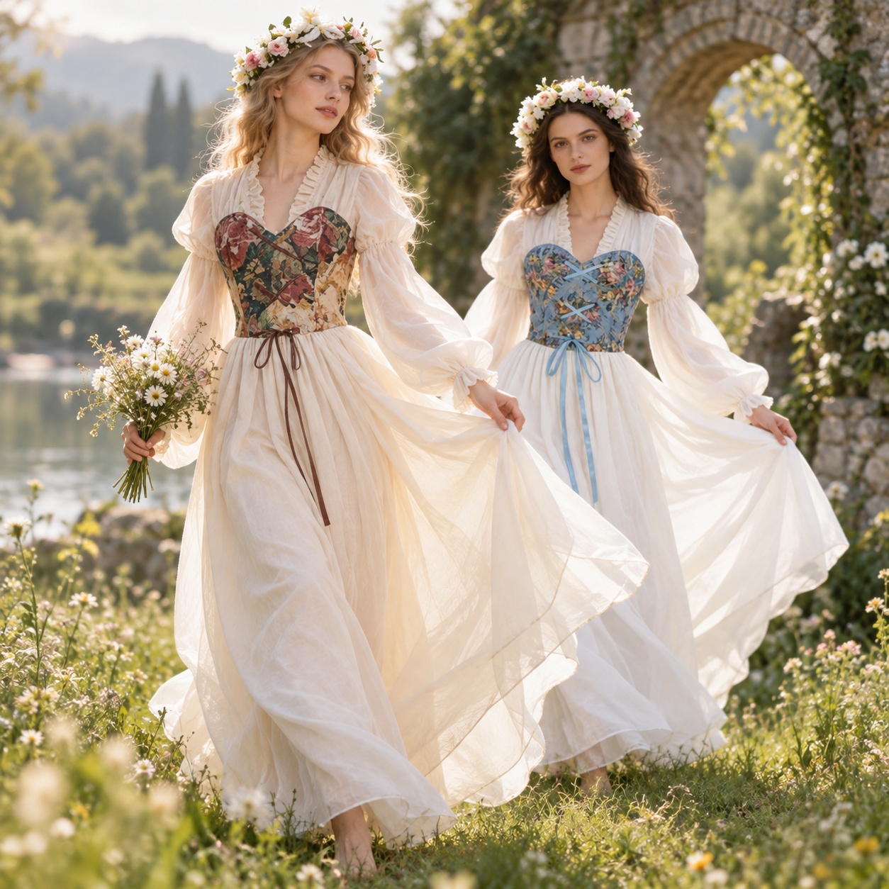 ชุดเดรสเอวสูงสไตล์เรอเนซองส์ พ - Medieval Renaissance Dress Women บทวิจารณ์และราคา